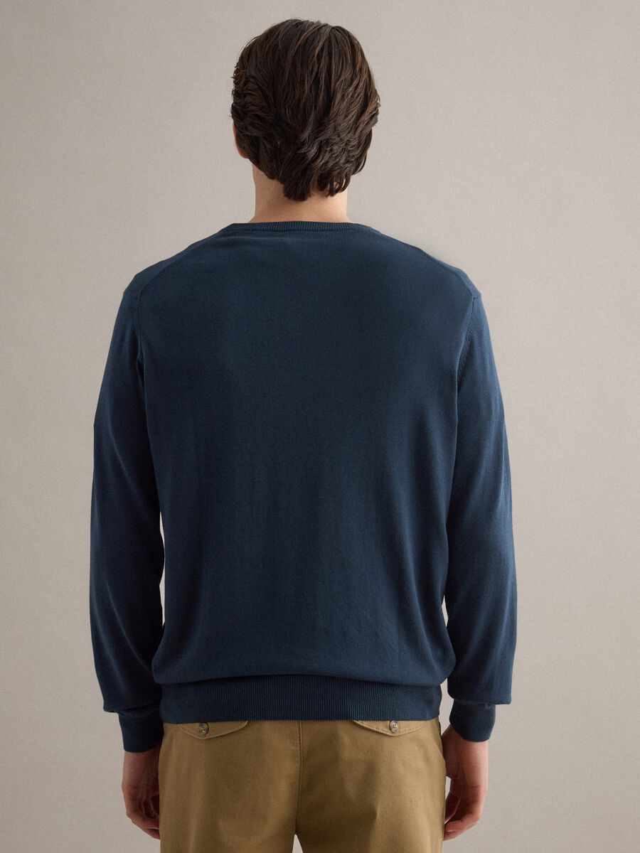 Blue Cotton Jumper, Regular Fit_2