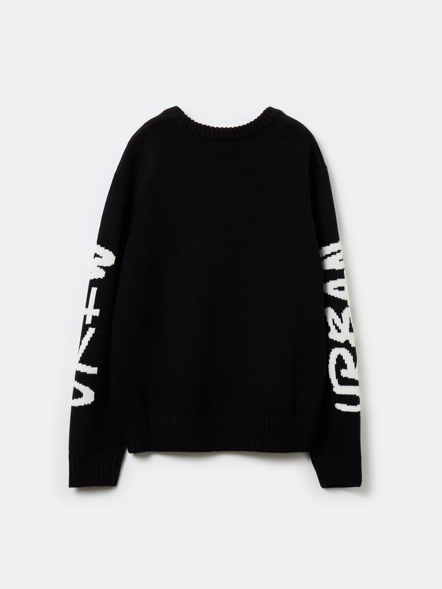 Pullover oversize con lettering jacquard_4