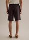Brown pure linen Bermuda shorts with regular fit_3