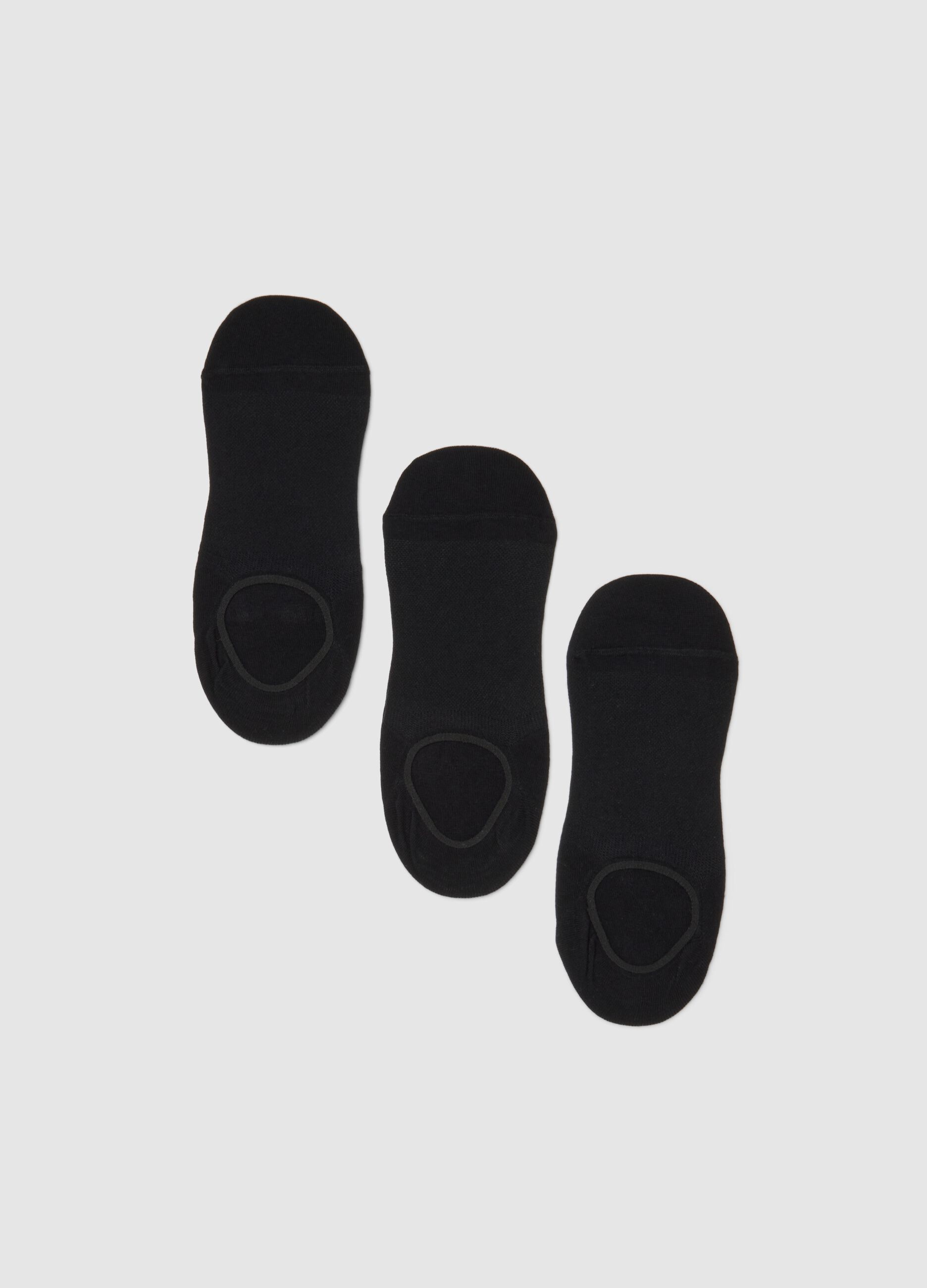 Pack of three black cotton sports socks