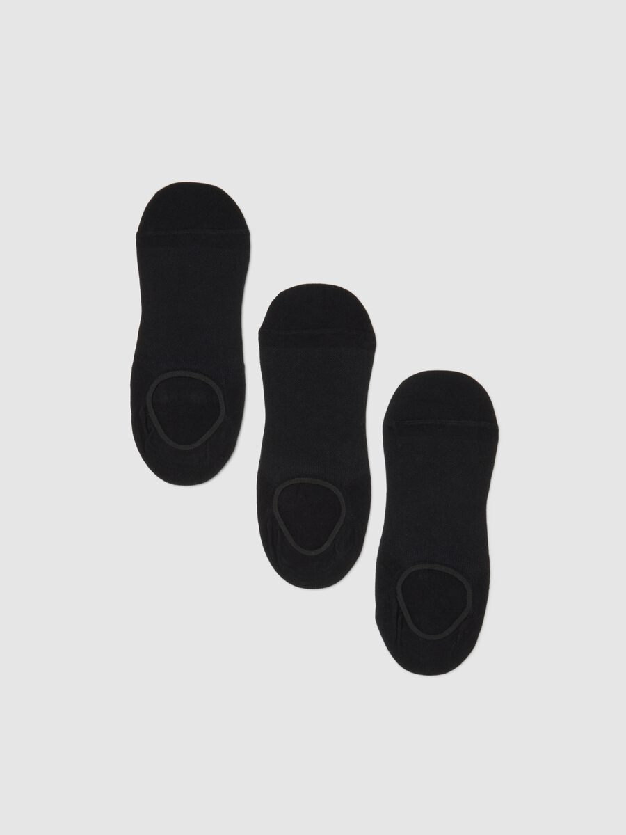 Pack of three black cotton sports socks_0