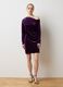 Purple velvet slim fit dress with draping_1