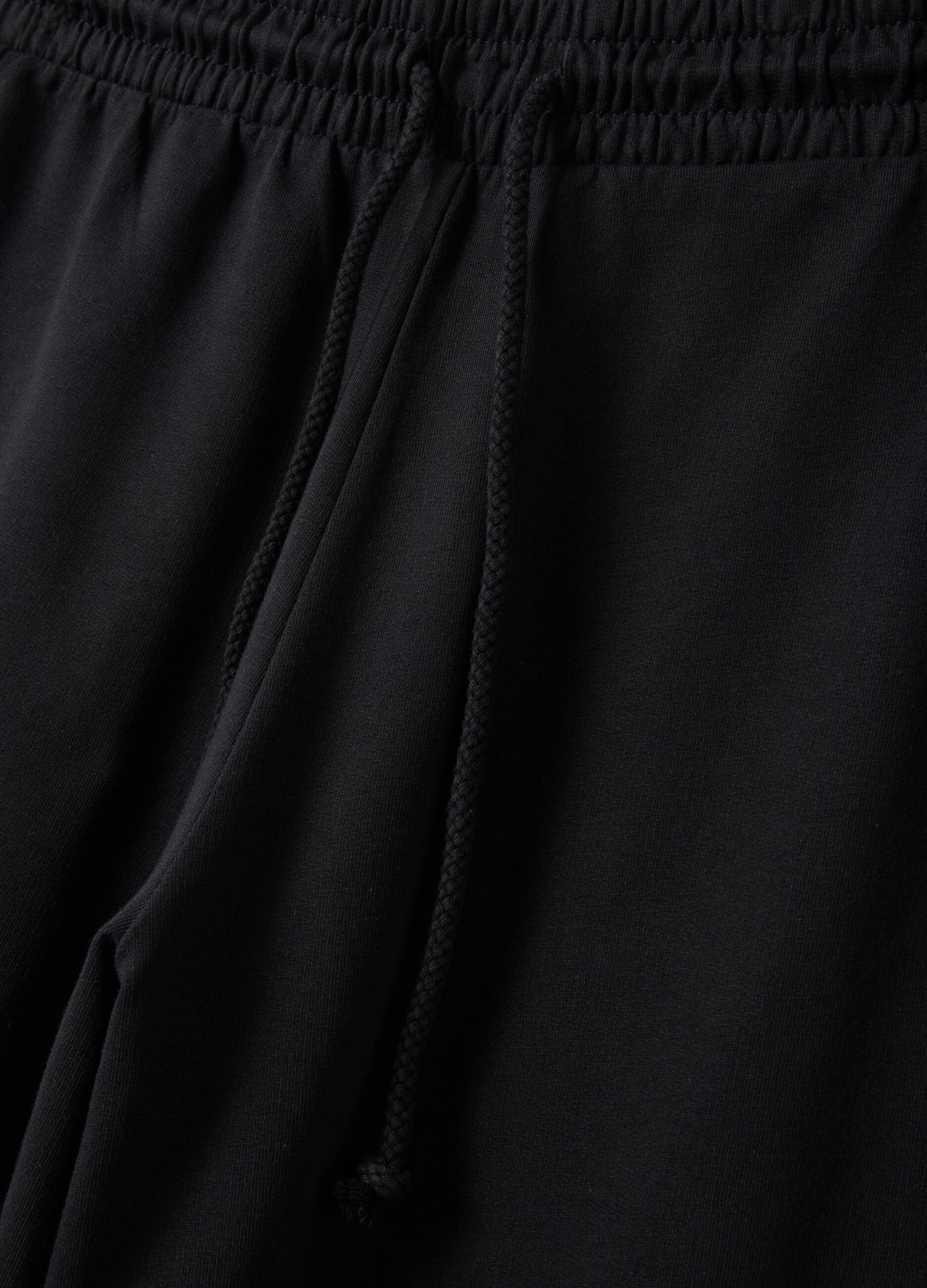 Pantaloni jogger neri baggy fit in puro cotone