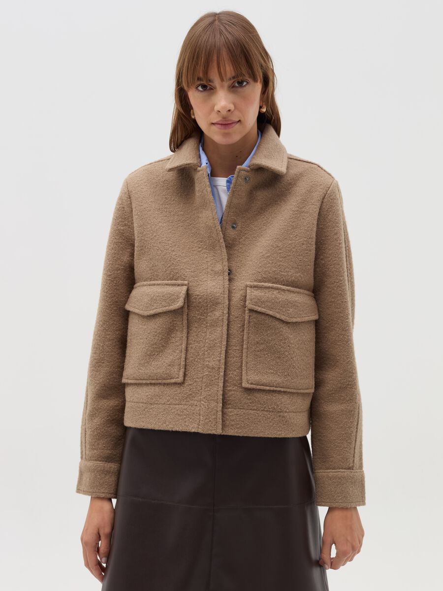 Short jacket with collar_0