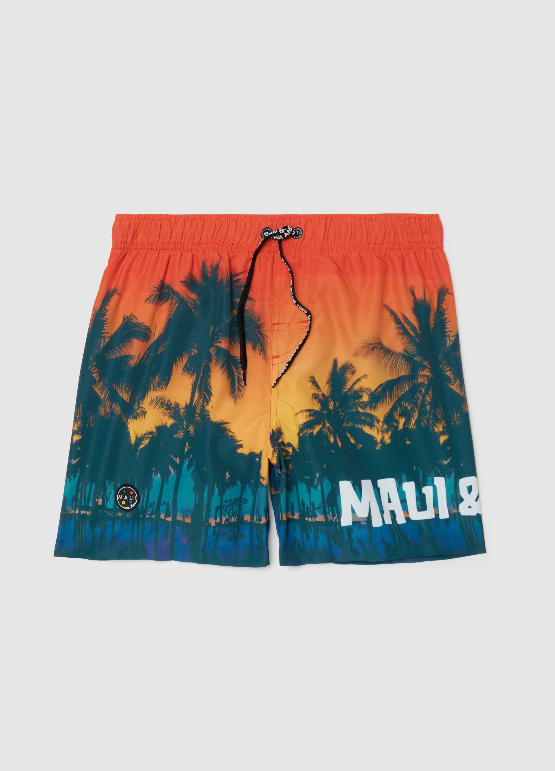 Shorts da mare da ragazzo in tessuto multicolor regular fit