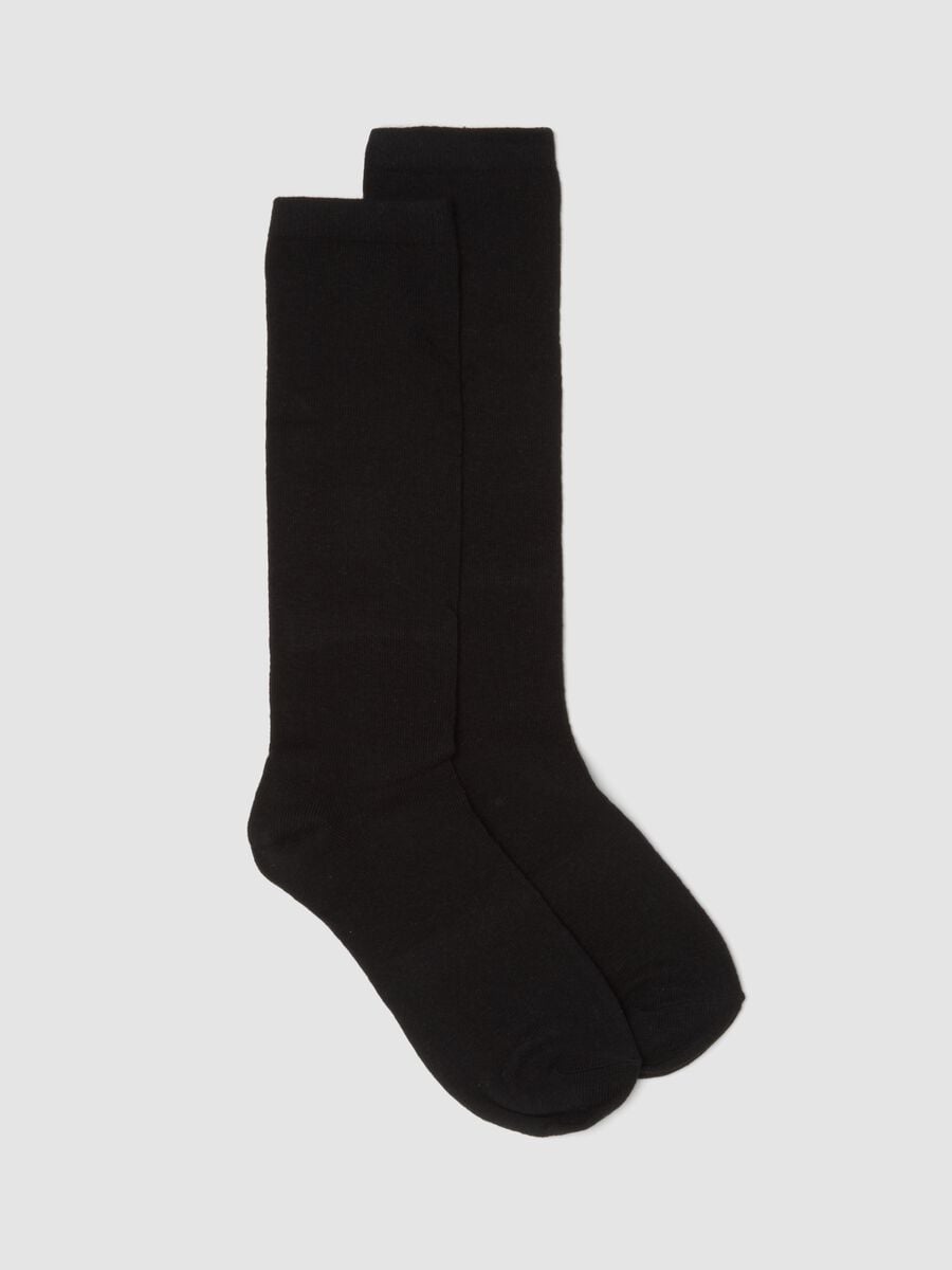 Calze nere in cotone organico elasticizzato_0