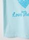 Blue stretch cotton regular fit heart t-shirt for girls_3