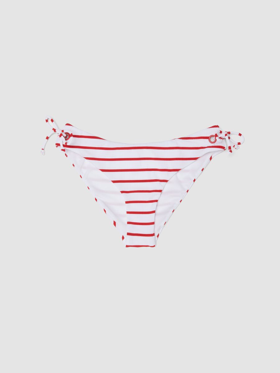 Slip mare rosso in tessuto elasticizzato a righe_0