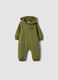 Green dinosaur hooded babygrow in pure organic cotton_0