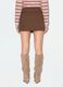 Brown stretch viscose mini skirt with belt_2