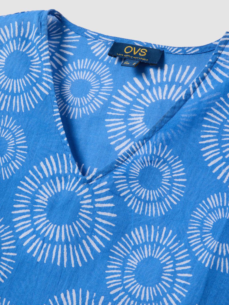 Blue pure cotton patterned kaftan_5