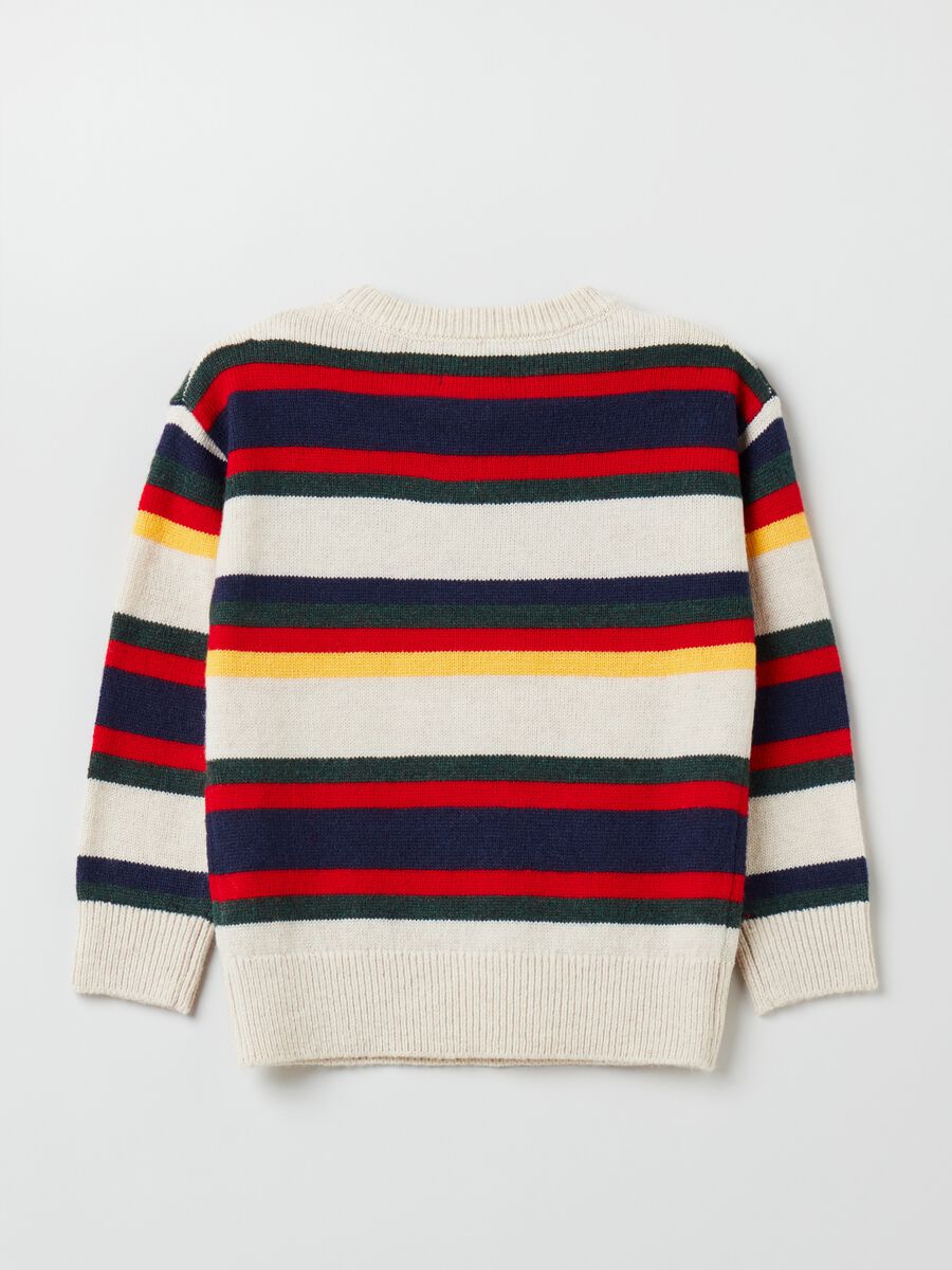 Pullover con fantasia a righe multicolore_3