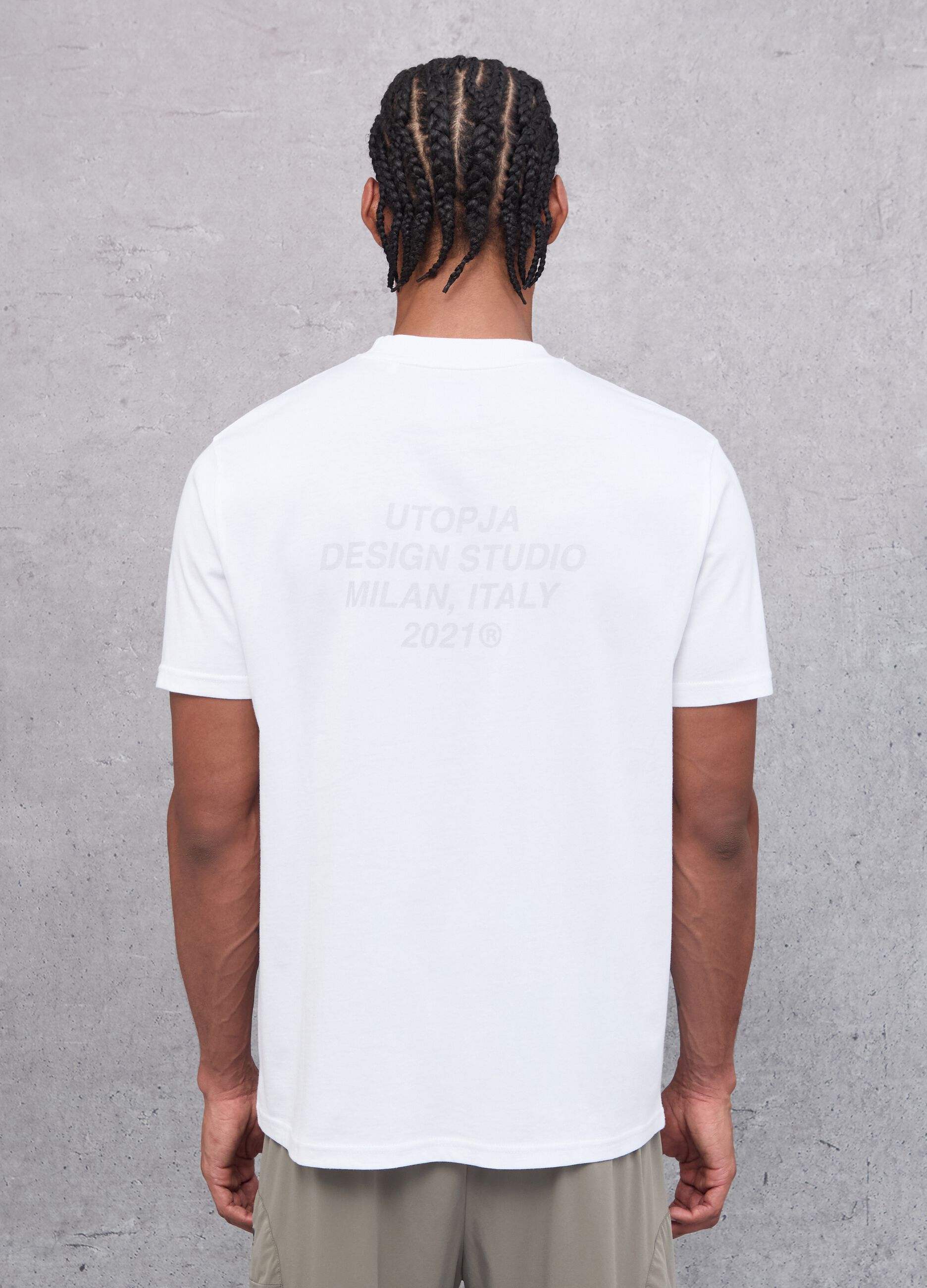 White Regular Fit Branded T-shirt