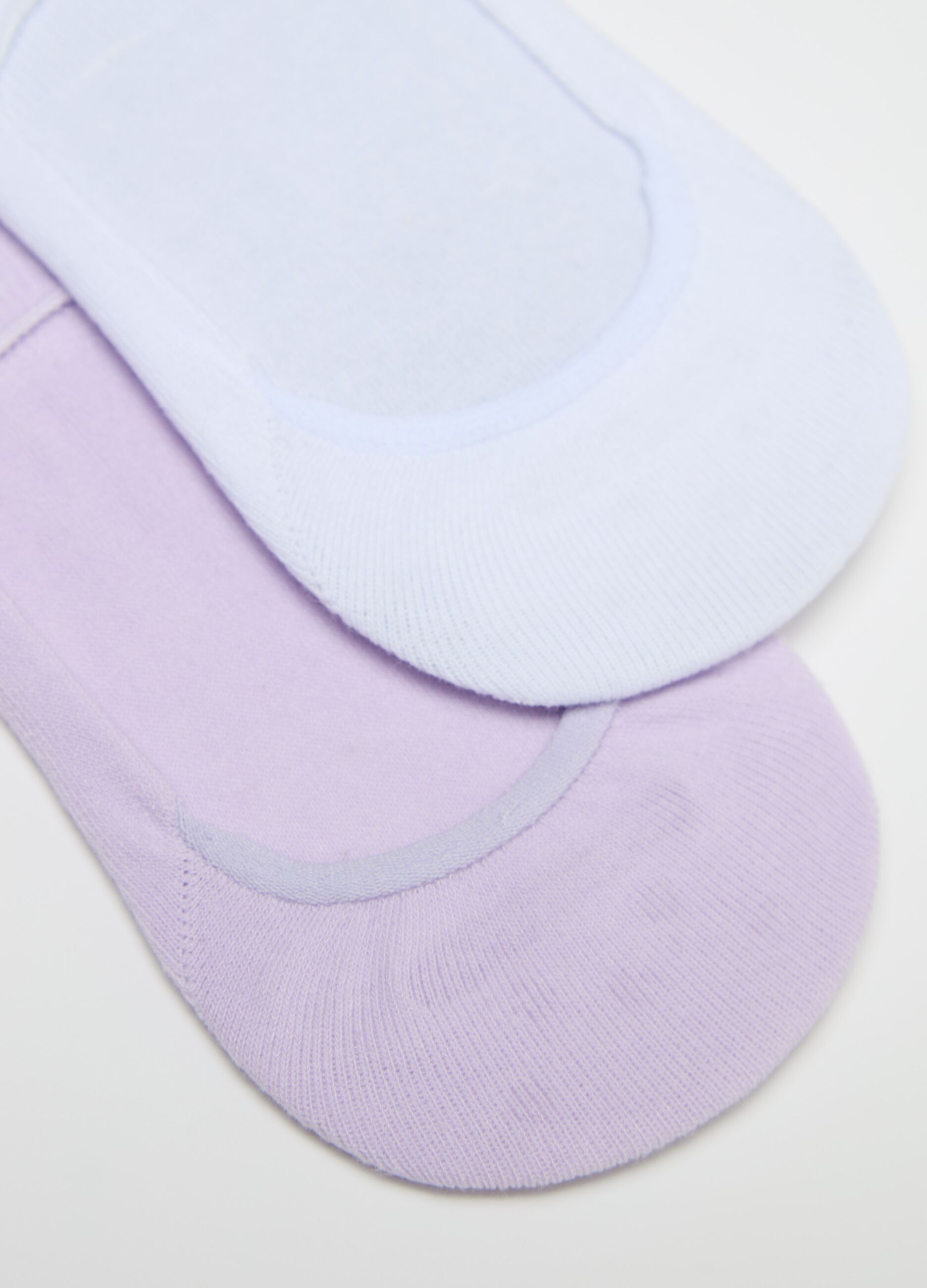 Two-pair pack white and purple shoe liners