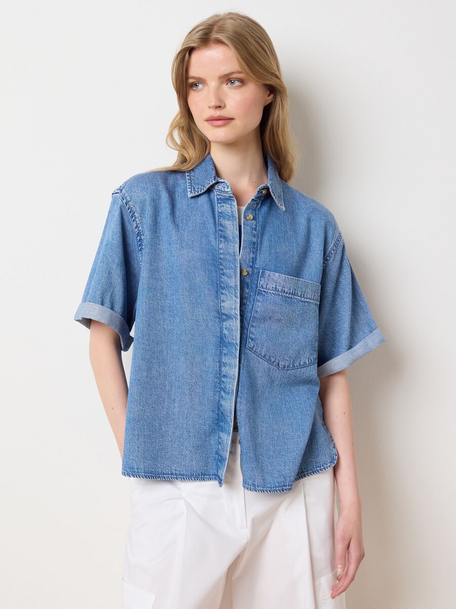 Women's Oversize Blue Denim Shirt_1