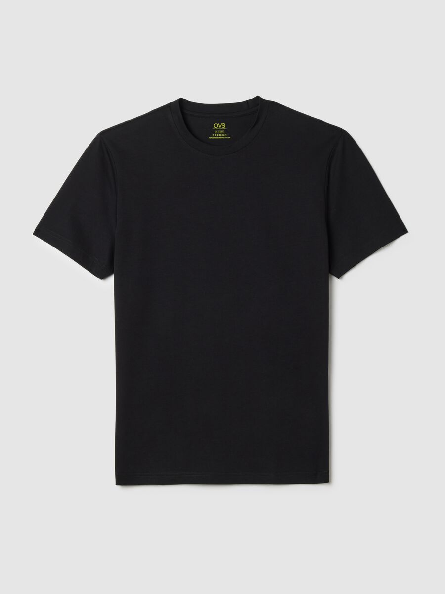 T-shirt in puro cotone nero regular fit_0