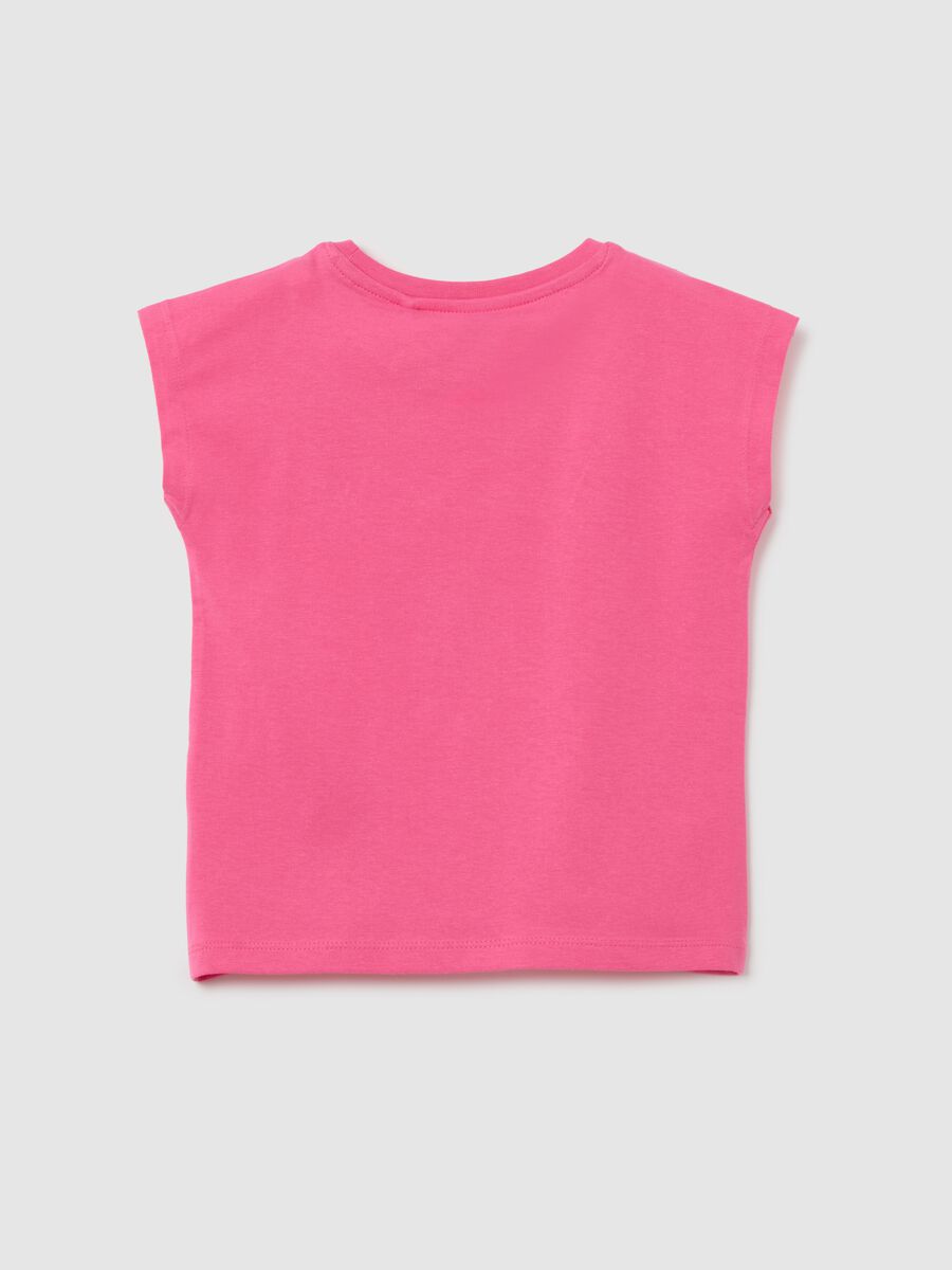 Girls' stretch cotton pink T-shirt_1