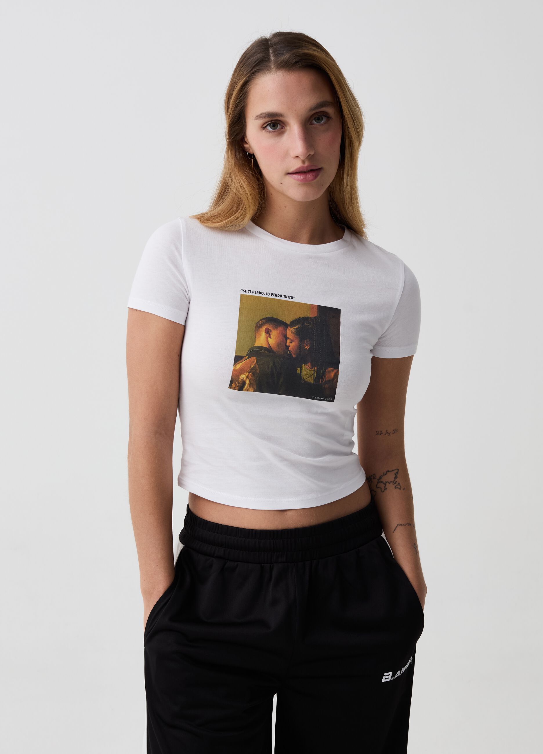 B.ANGEL FOR THE SEA BEYOND cropped T-shirt with print