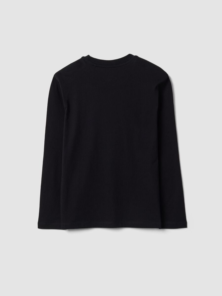 Black organic cotton T-shirt with "Let's get drip" slogan for boys_4