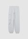 Girls' Grey Cotton Blend Joggers Regular Fit with Cargo Pockets_4