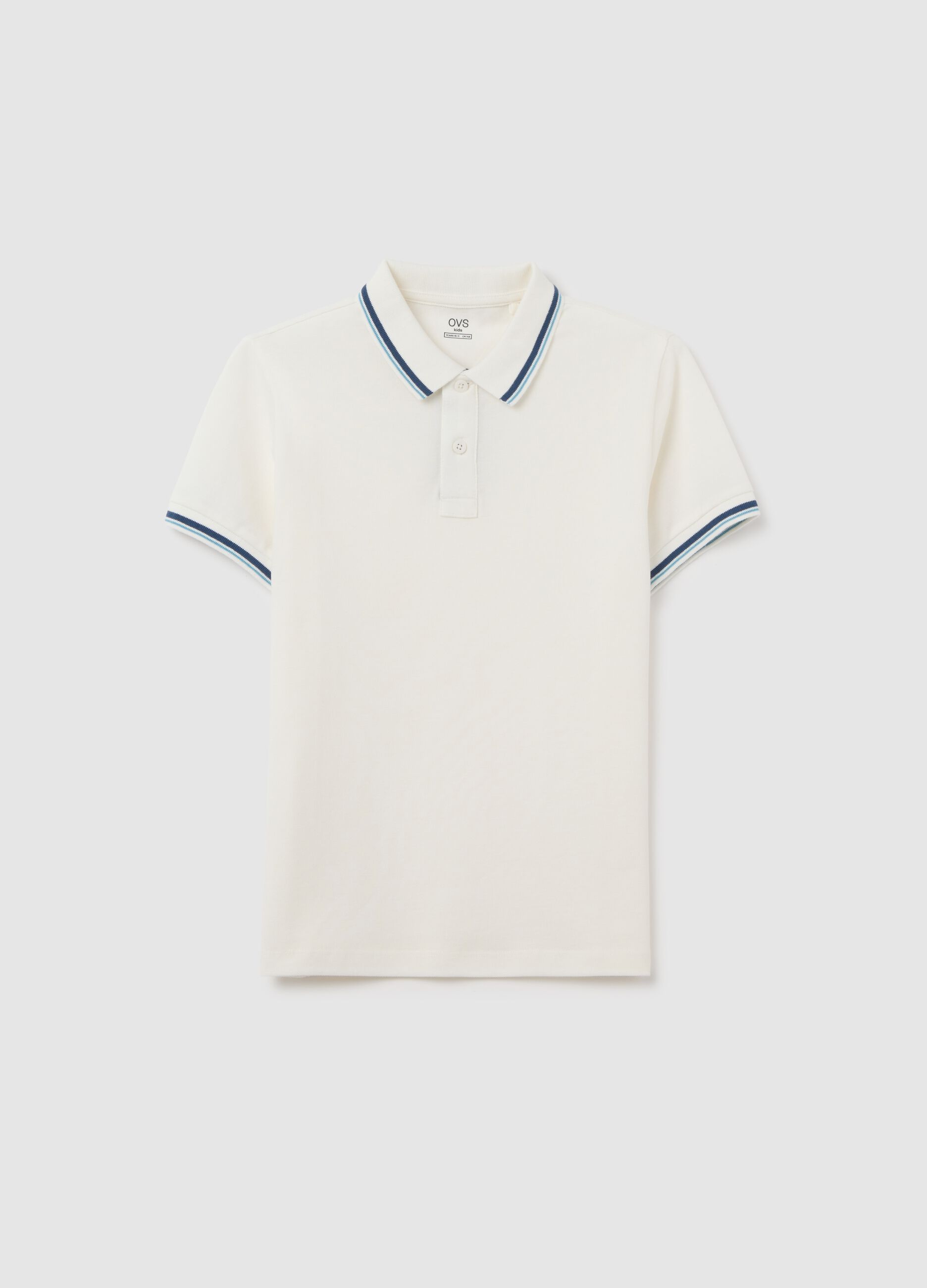 Polo da bambino in puro cotone bianca regular fit
