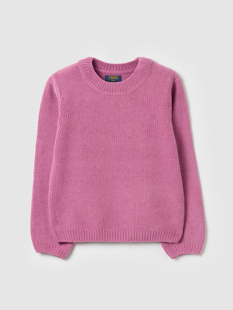Chenille pullover with round neck_0