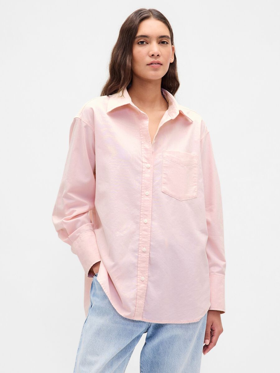Pink Long Sleeve Cotton Shirt_0