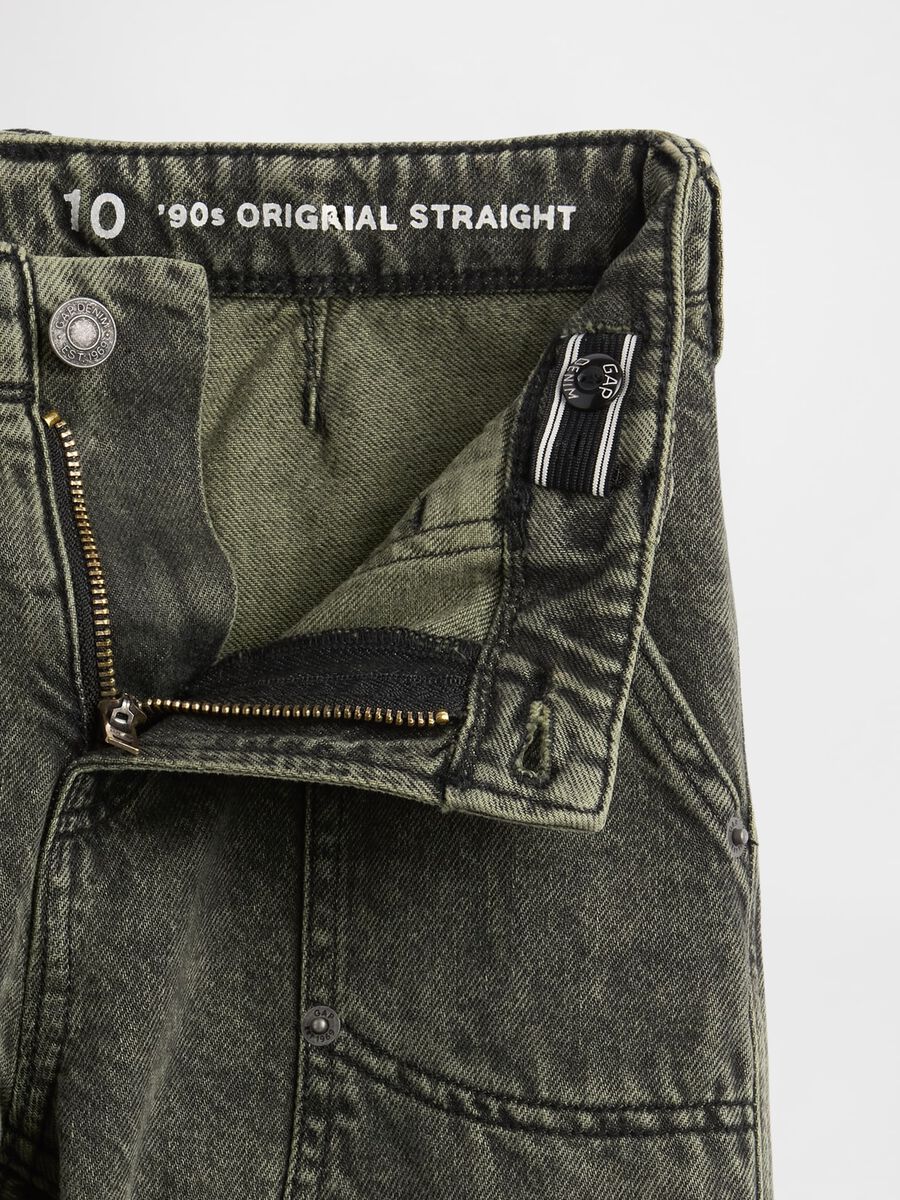Pantaloni verde in denim per bambino_4