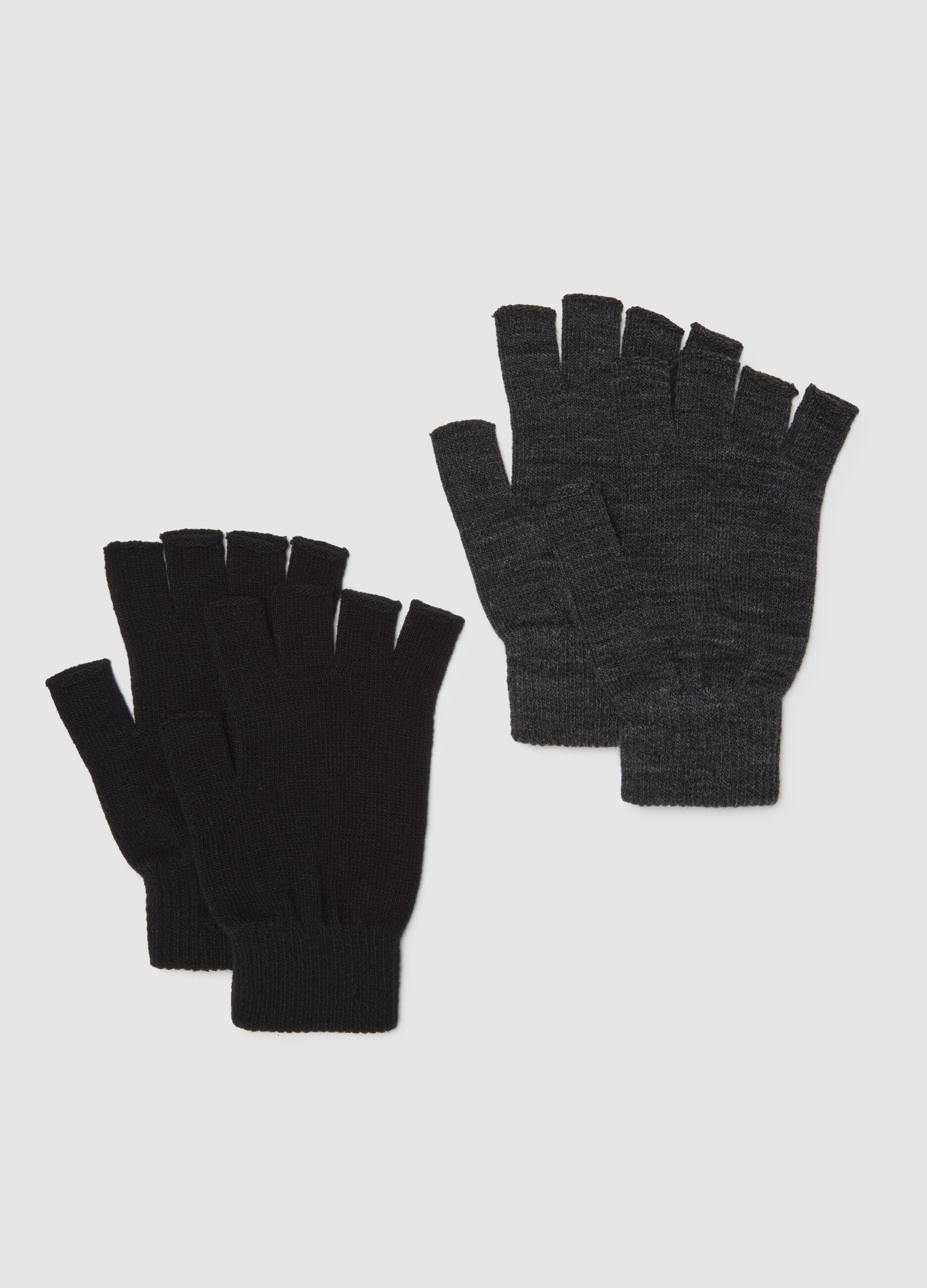 Multicolour fingerless gloves twin pack