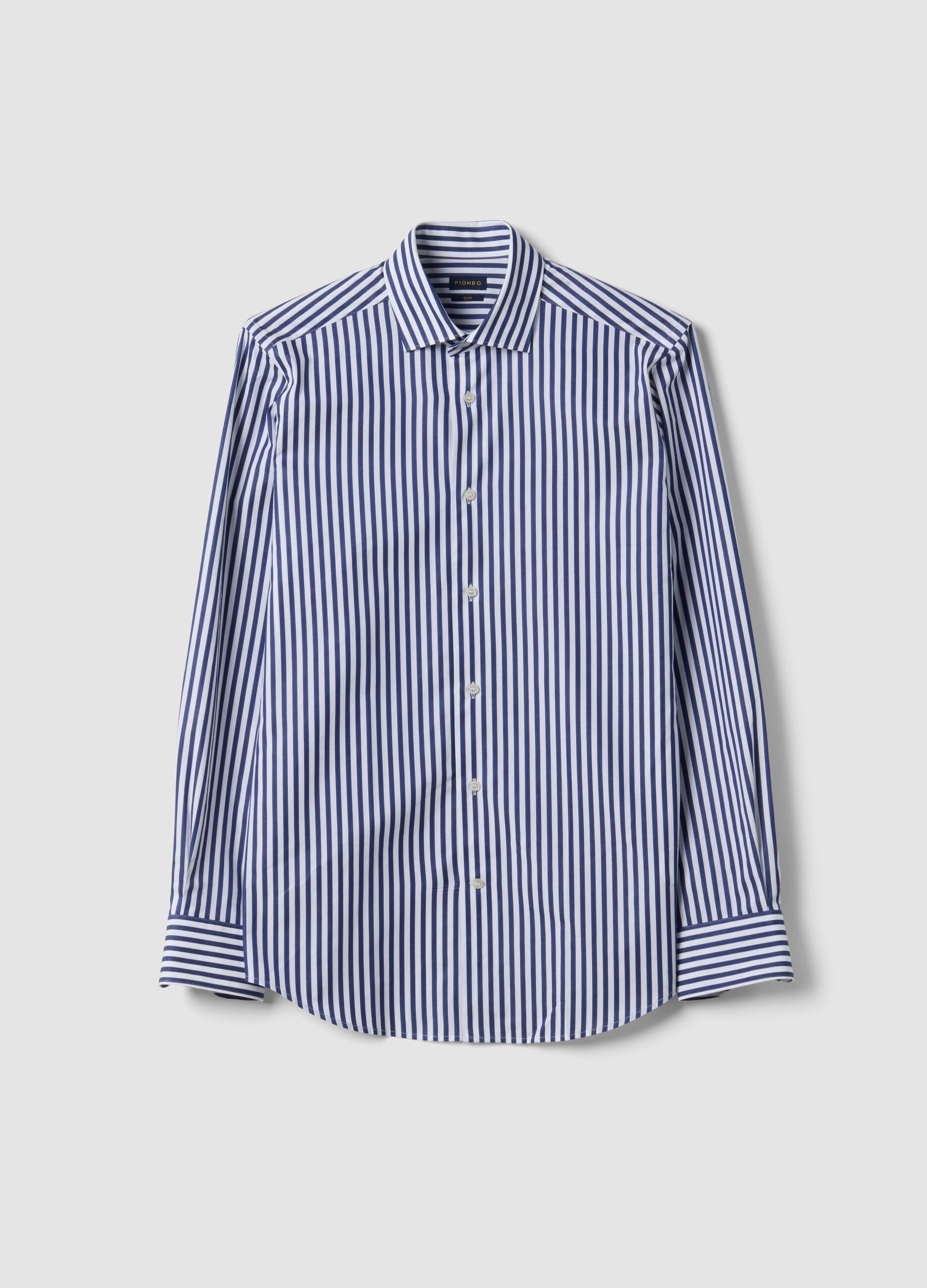 Blue striped pure cotton shirt
