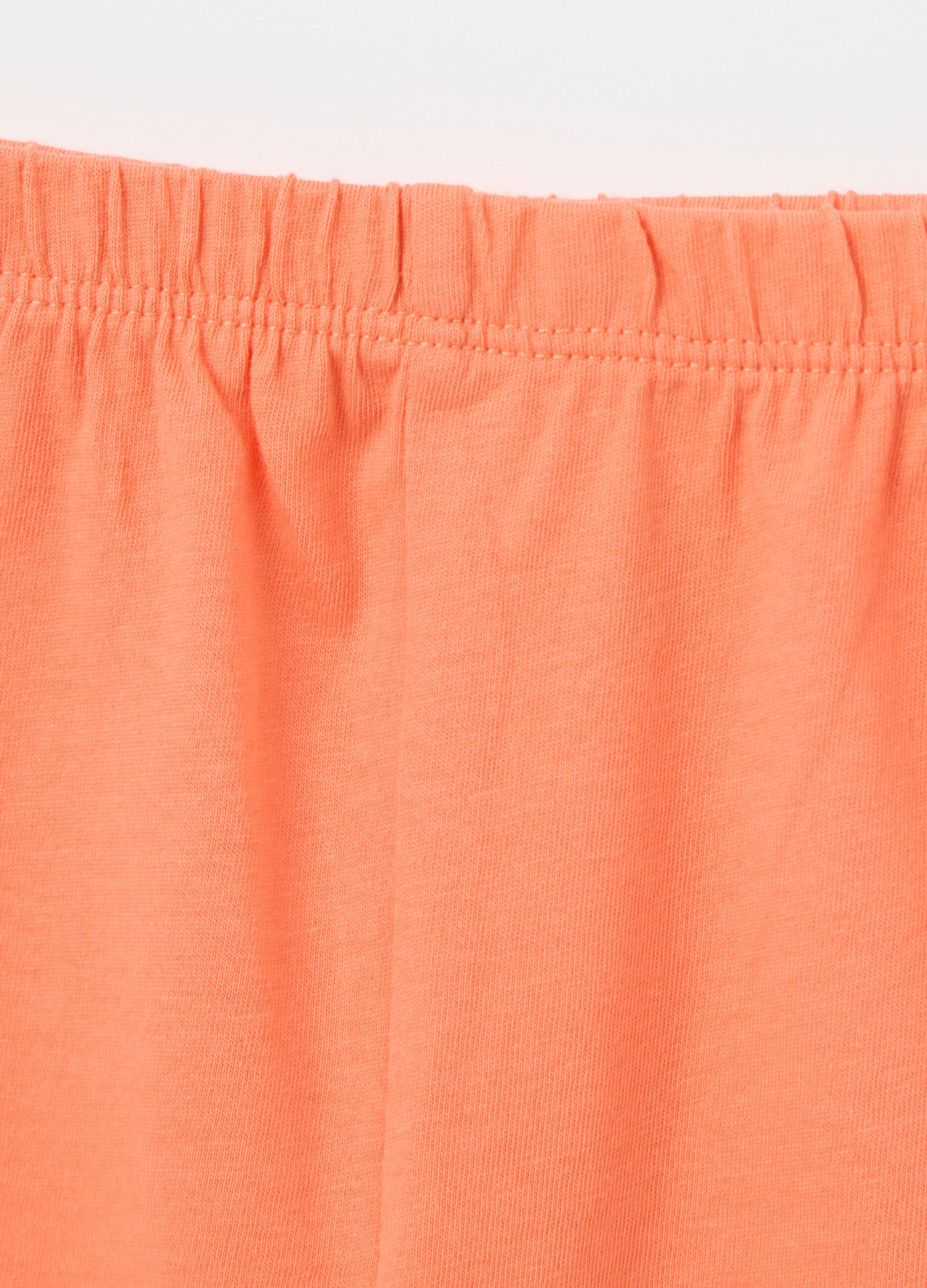 White and orange pyjamas with jungle print in organic cotton