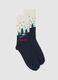 Multicoloured elastic cotton Christmas socks_0