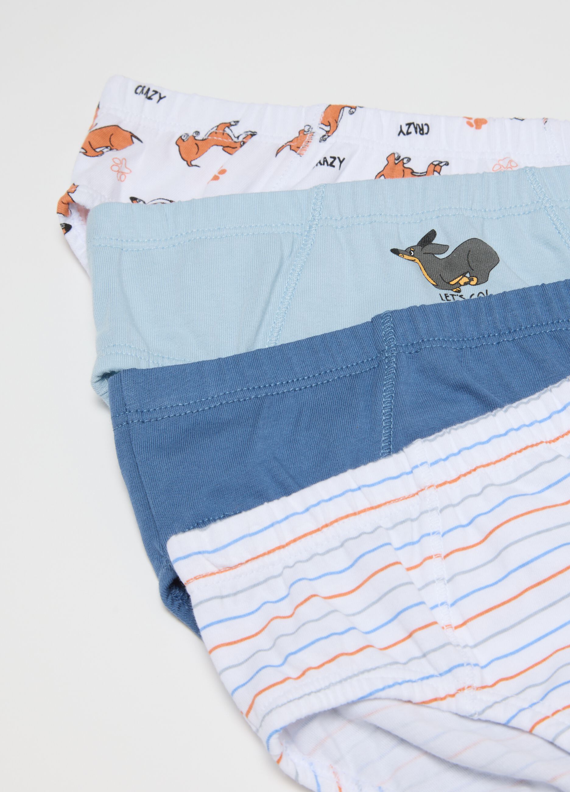 Multicolour pure cotton kids' brief multipack