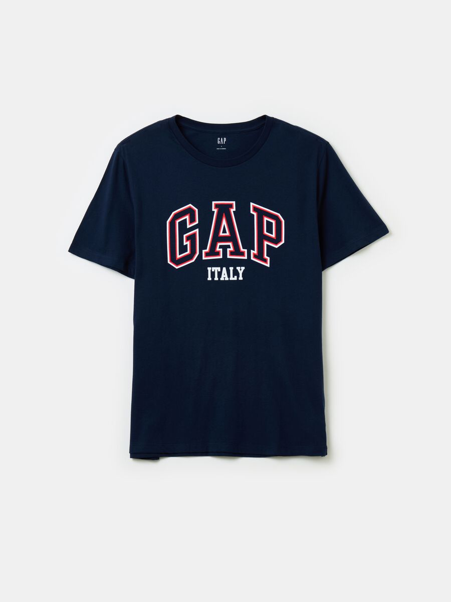 T-shirt with logo and lettering print_0