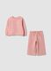 Pink pure cotton set with crew-neck sweatshirt_0