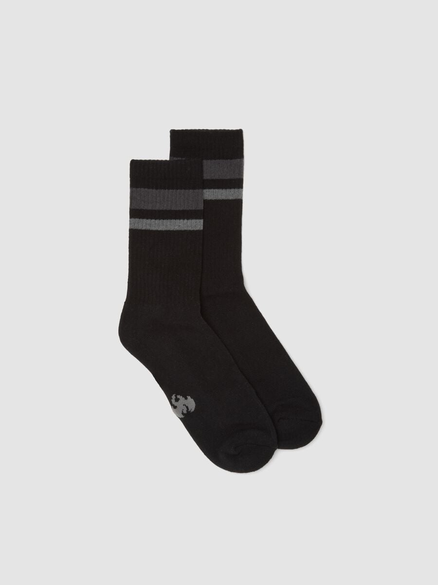 Calze sportive nere in cotone elasticizzato_0