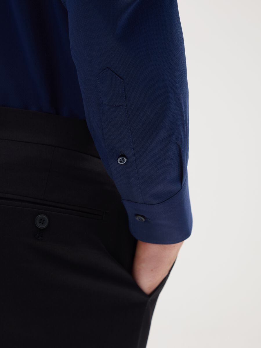 Long-sleeve blue cotton shirt_3