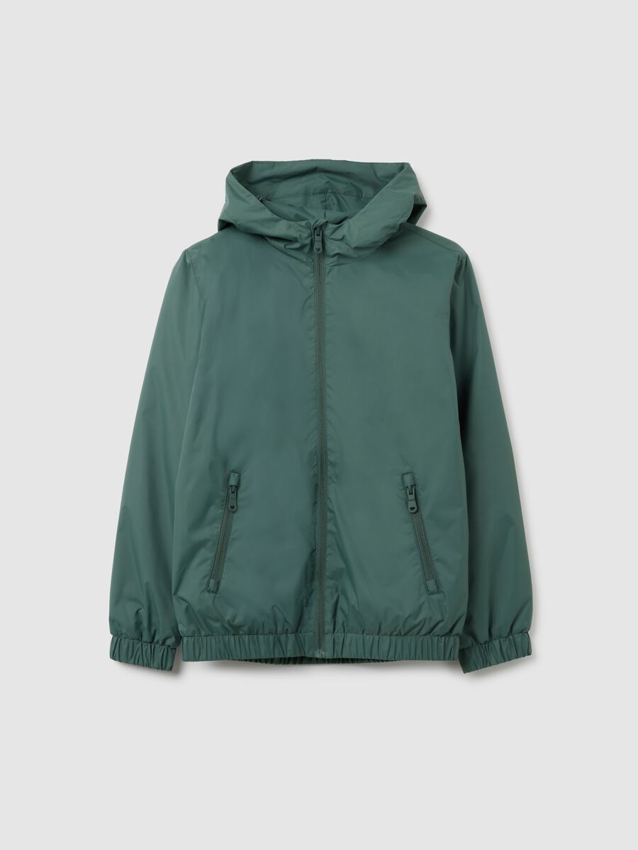 Giubbotto da ragazzo in verde water repellent_0
