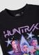 Black pure cotton T-shirt with K-Pop Demon Hunters print for girls_2