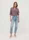 Camicia rossa a righe in pura viscosa con colletto classico regular fit_1
