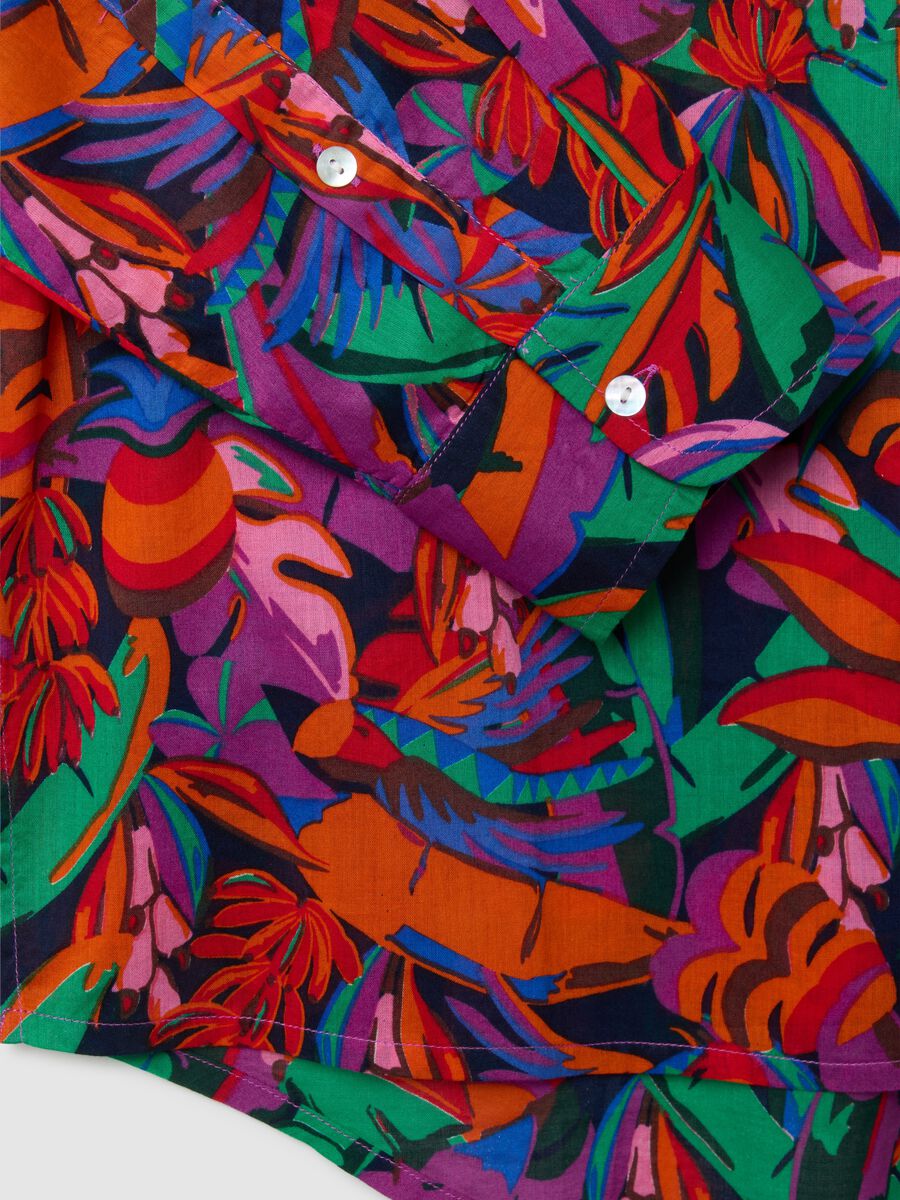 Women's Oversized Shirt in Pure Multicolour Cotton with Regular Fit_1