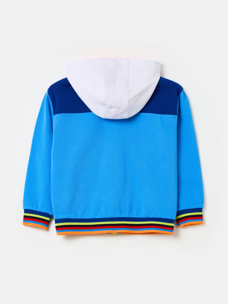 Full-zip colourblock sweatshirt with hood_1