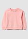 Pink crew-neck sweatshirt in cotton-viscose blend with embroidered star for baby girl_0