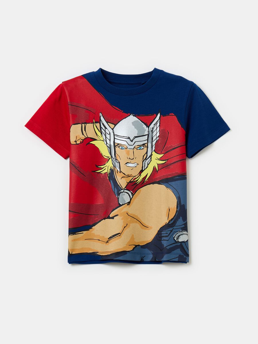 Cotton T-shirt with Thor print_0