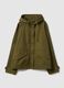Regular fit green cotton blend parka jacket with hood_4