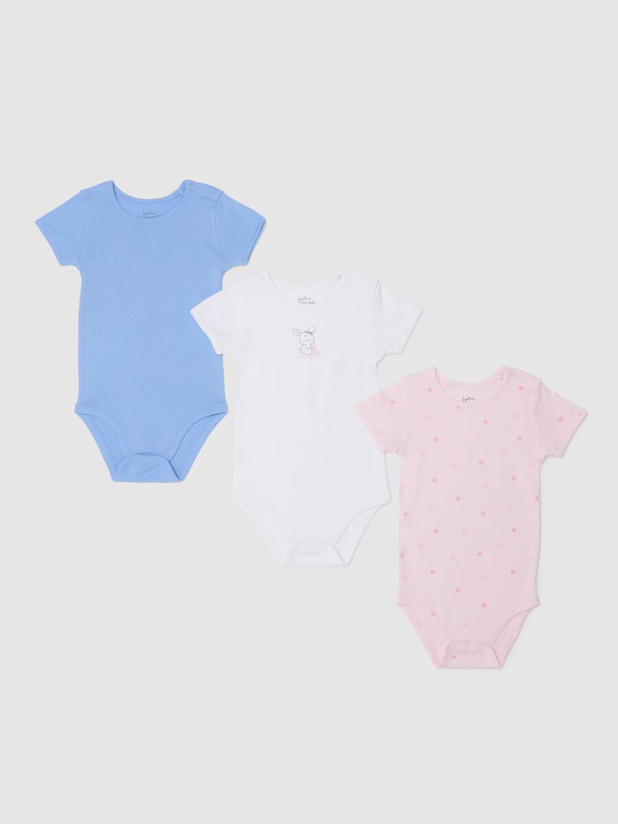 Three-pack bodysuits in organic cotton with print_0