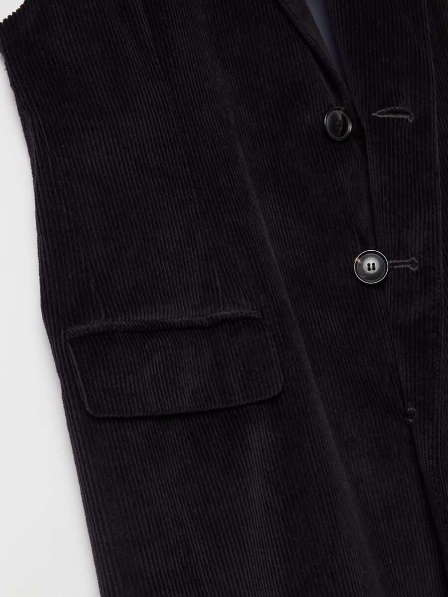 Long double-breasted gilet in corduroy_5