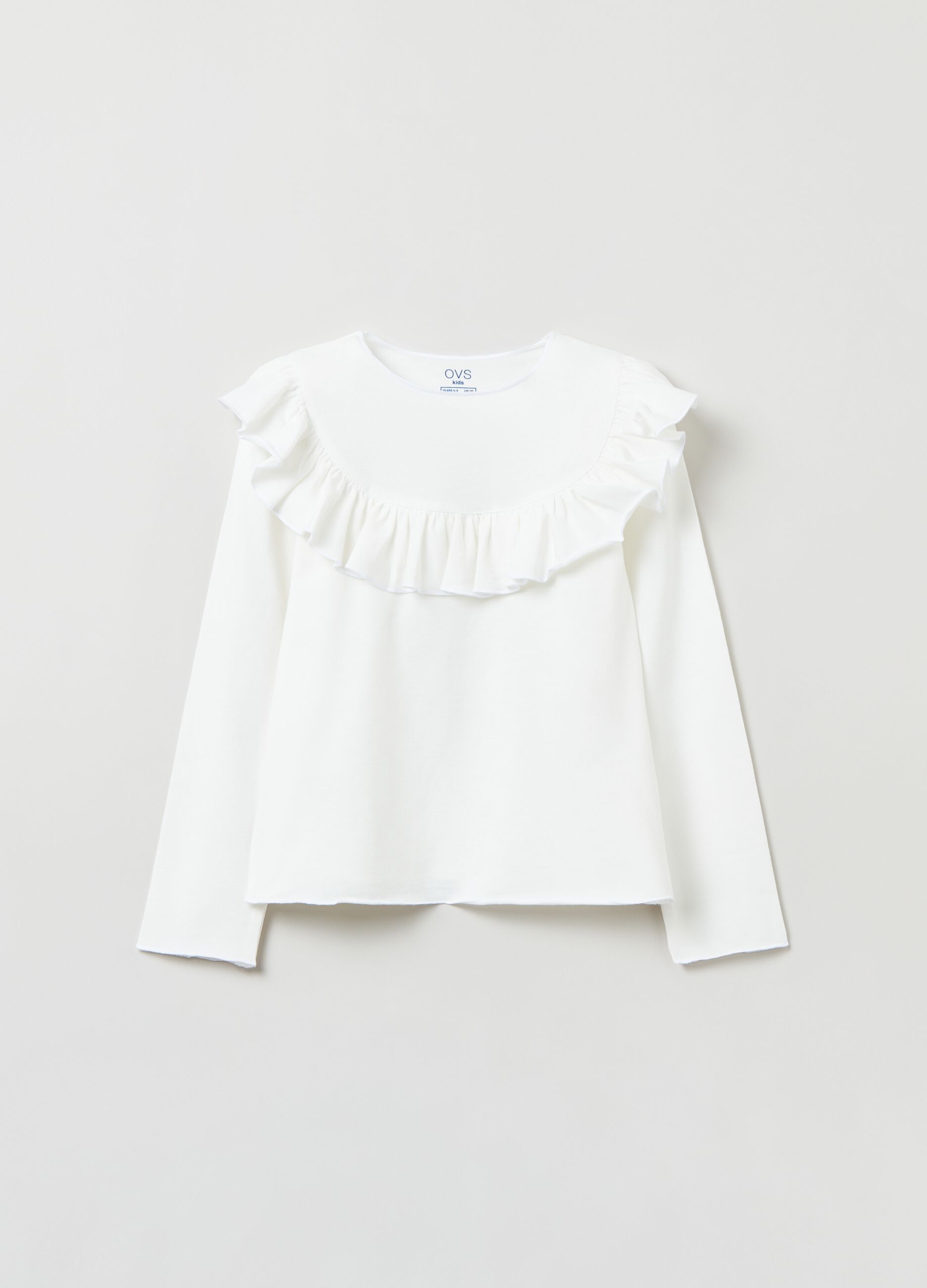 T-shirt a maniche lunghe con volant_0