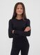 Black fitted stretch-cotton bodysuit with crew neck_0