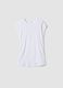White pure cotton tank top with side ruching, regular fit_4